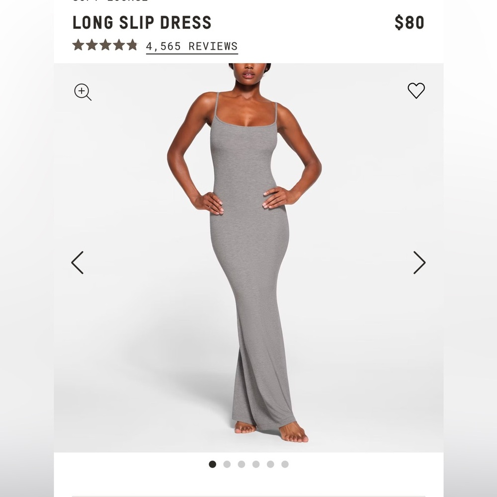 Skims Grey Long Slip Dress